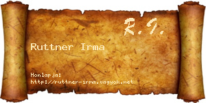 Ruttner Irma névjegykártya