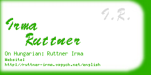 irma ruttner business card